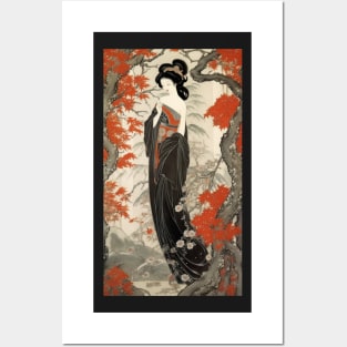 Classic Japanese Style Geisha Artwork Posters and Art